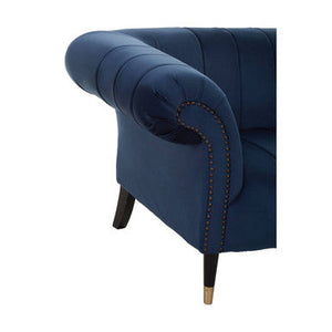 Siena Midnight Blue Velvet 3 Seater Sofa – detail 2