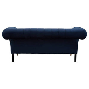 Siena Midnight Blue Velvet Channel Tufted 2 Seater Sofa – dimensions