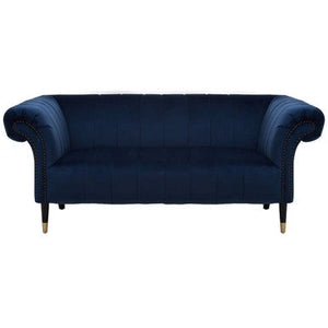 Siena Two Seat Midnight Blue Velvet Sofa