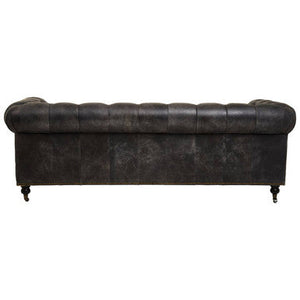 Hoxton Ebony Leather Sofa