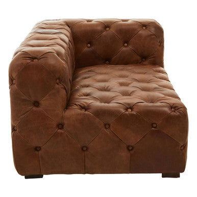Hoxton Brown Leather Right Arm Modern Chesterfield Modular Sofa – detail