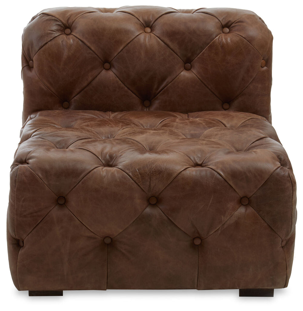 Hoxton Brown Leather Modern Chesterfield Modular Sofa Chair