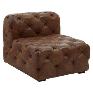 Hoxton Brown Leather Modern Chesterfield Modular Sofa Chair