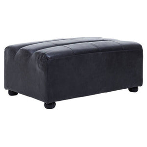 King Antique Black Leather Modular Ottoman – detail