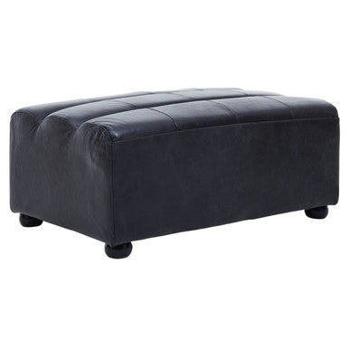 King Antique Black Leather Modular Ottoman – detail