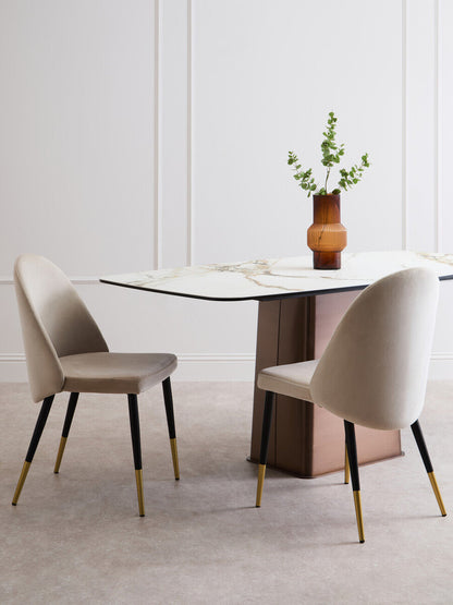 Imperia White Ceramic Marble Effect Rectangular Dining Table