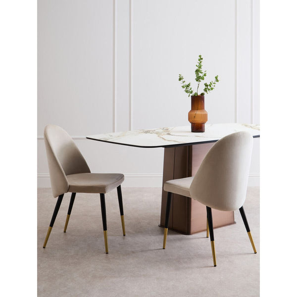 Imperia White Ceramic Marble Effect Rectangular Dining Table