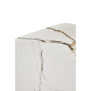 Imperia White Ceramic Marble Effect Rectangular Dining Table