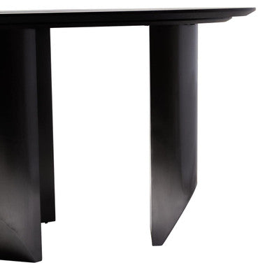 Imperia Black Veneer Round Dining Table with Ceramic Lazy Susan – detail