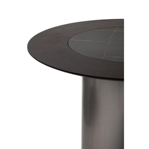 Imperia Eucalyptus Effect Round Dining Table with Ceramic Lazy Susan