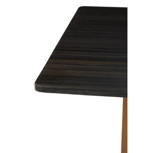 Black Marble Rectangular Dining Table with Geometric Gold Finish Steel Base | Varana – dimensions