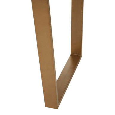 Black Marble Rectangular Dining Table with Geometric Gold Finish Steel Base | Varana – close-up