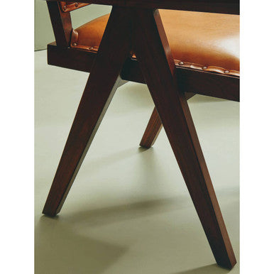 Inca Tan Leather and Teak Wood Chair – dimensions