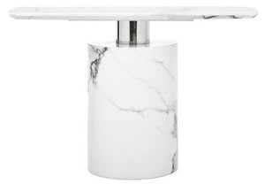 Sesto White Marble Console Table – side view