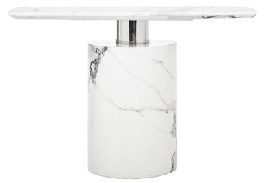 Sesto White Marble Console Table – side view