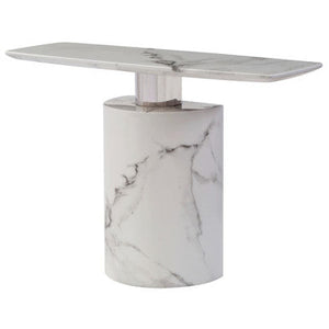 Sesto White Marble Console Table – in room setting