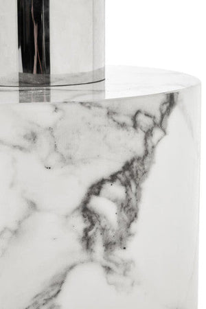 Sesto White Marble Console Table – back view