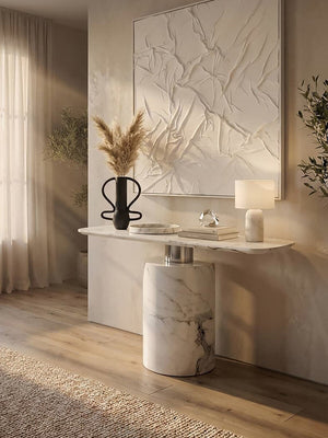 Sesto White Marble Console Table – detail 2
