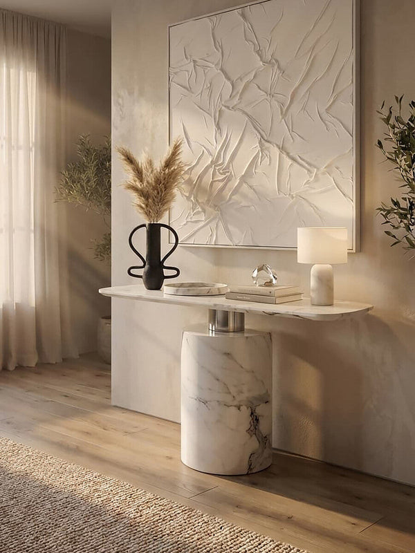 Sesto White Marble Console Table – detail 2