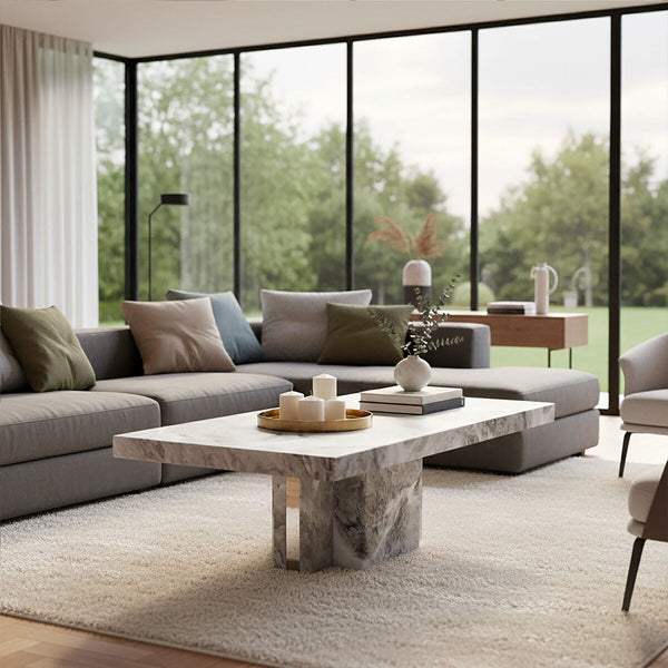 Saronno Grey Marble Coffee Table – detail
