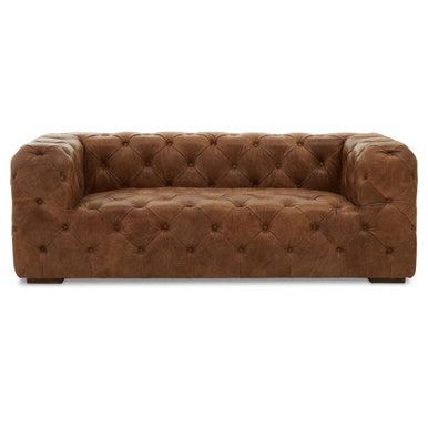 Hoxton Three Seat Tufted Leather Sofa