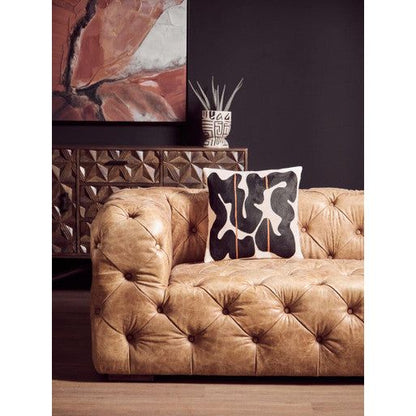 Hoxton Three Seat Tufted Leather Sofa