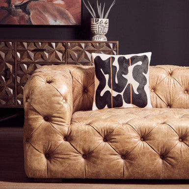 Hoxton Three Seat Tufted Leather Sofa