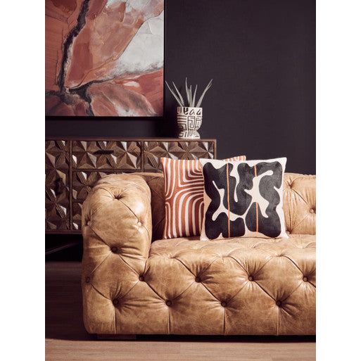 Hoxton Three Seat Tufted Leather Sofa