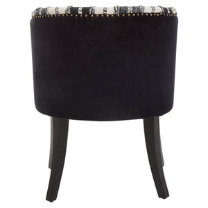 Cefena Black and White Chair with Stud Detail – dimensions
