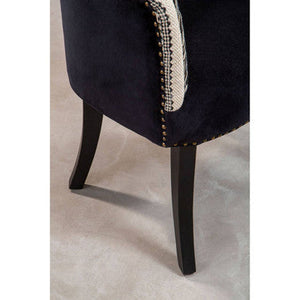 Cefena Black and White Chair with Stud Detail – back view