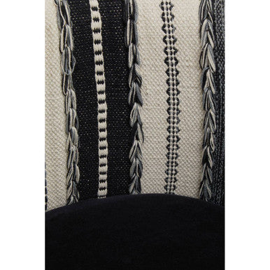 Cefena Black and White Chair with Stud Detail – in room setting 2