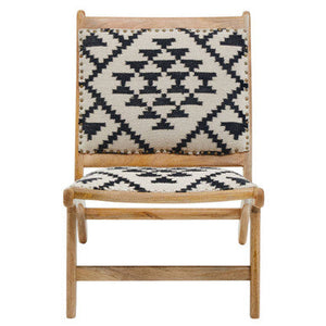 Cefena Black and White Berber Style Lounge Chair – side view