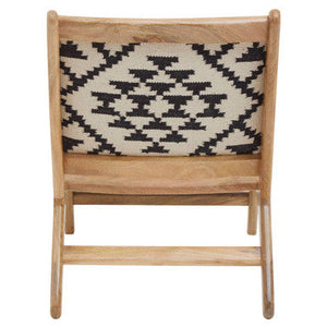 Cefena Black and White Berber Style Lounge Chair – close-up