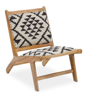 Cefena Black and White Berber Style Lounge Chair – in room setting