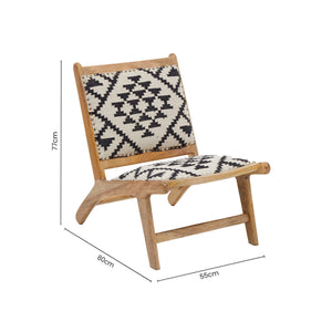 Cefena Black and White Berber Style Lounge Chair – dimensions 2