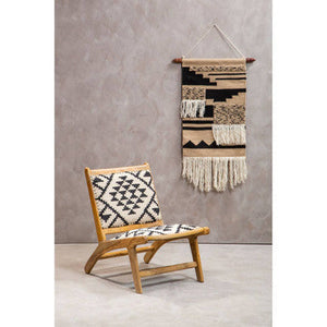 Cefena Black and White Berber Style Lounge Chair – detail