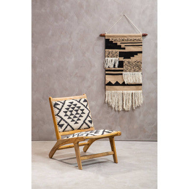 Cefena Black and White Berber Style Lounge Chair – detail