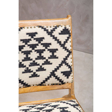 Cefena Black and White Berber Style Lounge Chair – angle view