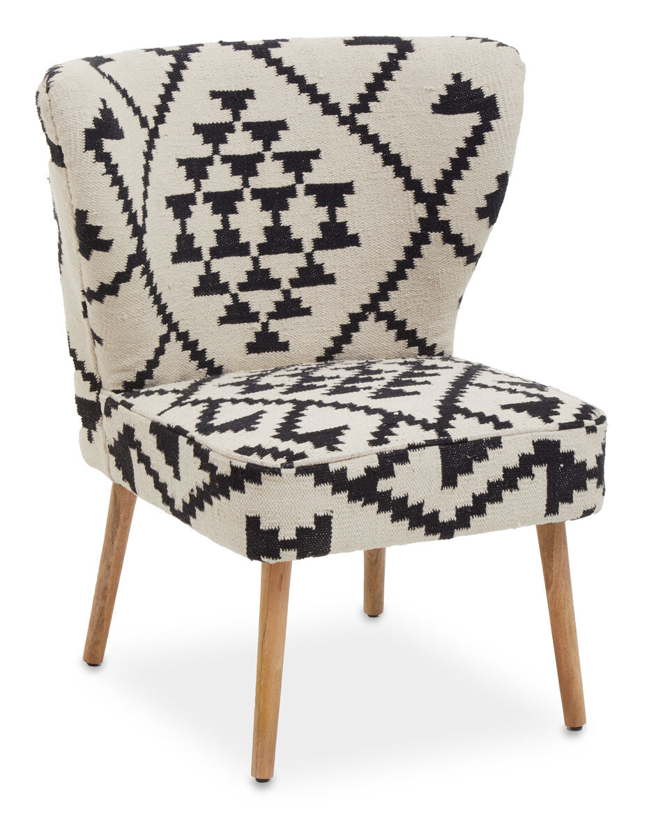 Cefena White and Black Berber Style Chair