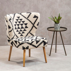 Cefena White and Black Berber Style Chair – detail