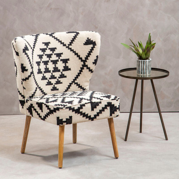 Cefena White and Black Berber Style Chair – detail