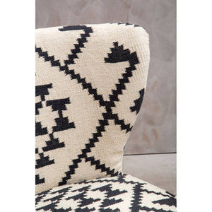Cefena White and Black Berber Style Chair – angle view