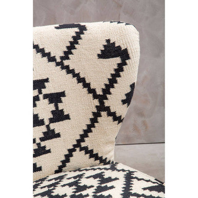 Cefena White and Black Berber Style Chair – angle view