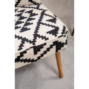 Cefena White and Black Berber Style Chair – side view 2
