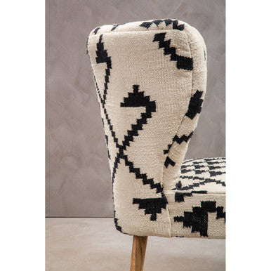 Cefena White and Black Berber Style Chair – detail 2