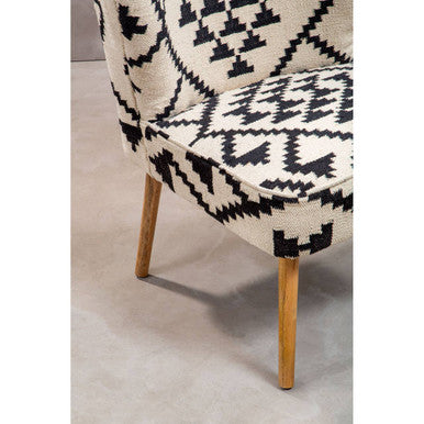 Cefena White and Black Berber Style Chair – in room setting 2