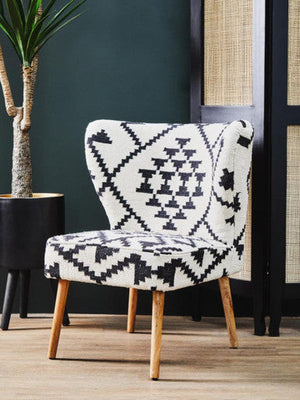 Cefena White and Black Berber Style Chair – dimensions