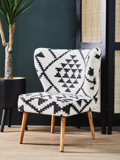 Cefena White and Black Berber Style Chair – dimensions