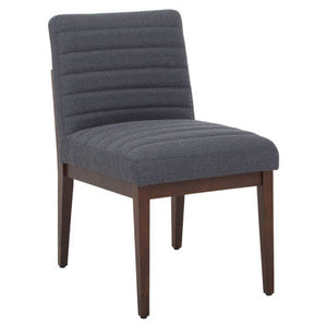 Brando Charcoal Grey Fabric Dining Chair with Oak Wood Legs – detail