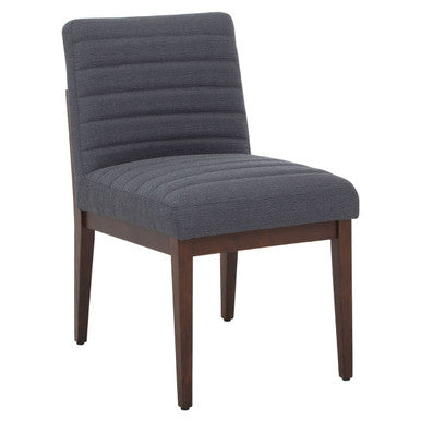 Brando Charcoal Grey Fabric Dining Chair with Oak Wood Legs – detail